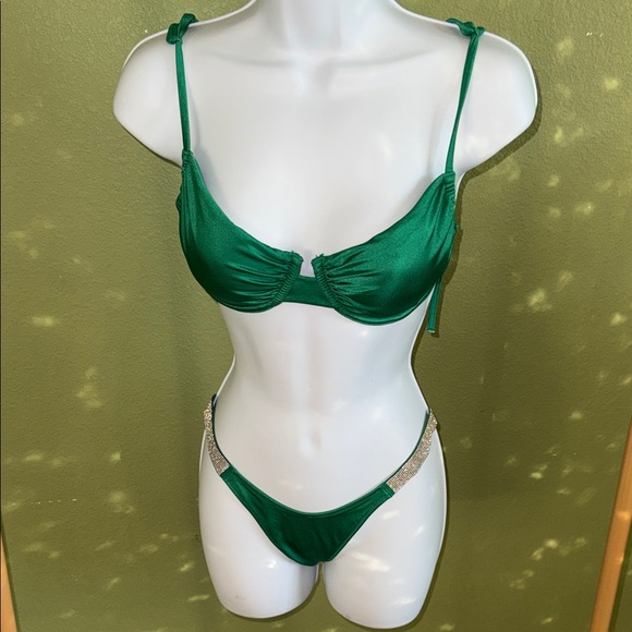 Victoria's Secret Other - VS Emerald Green Bikini Set with rhinestones